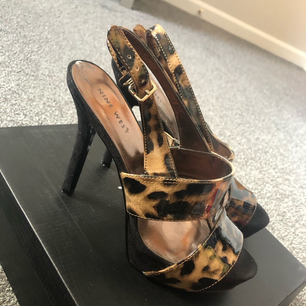 Nine West Leopard Faux Leather Heels